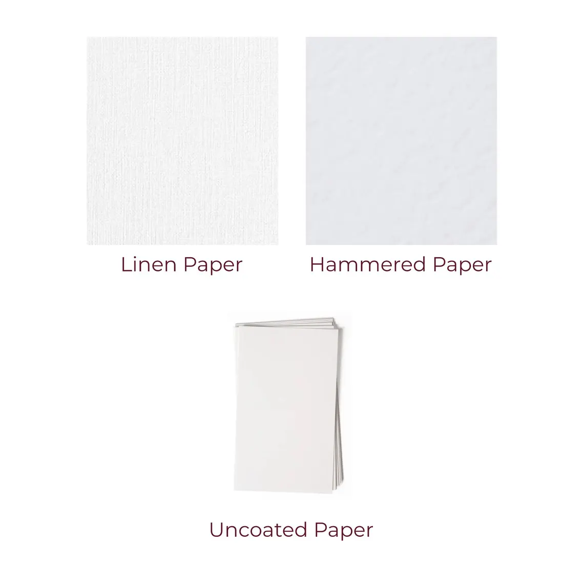 linen paper, hammered paper, matte paper